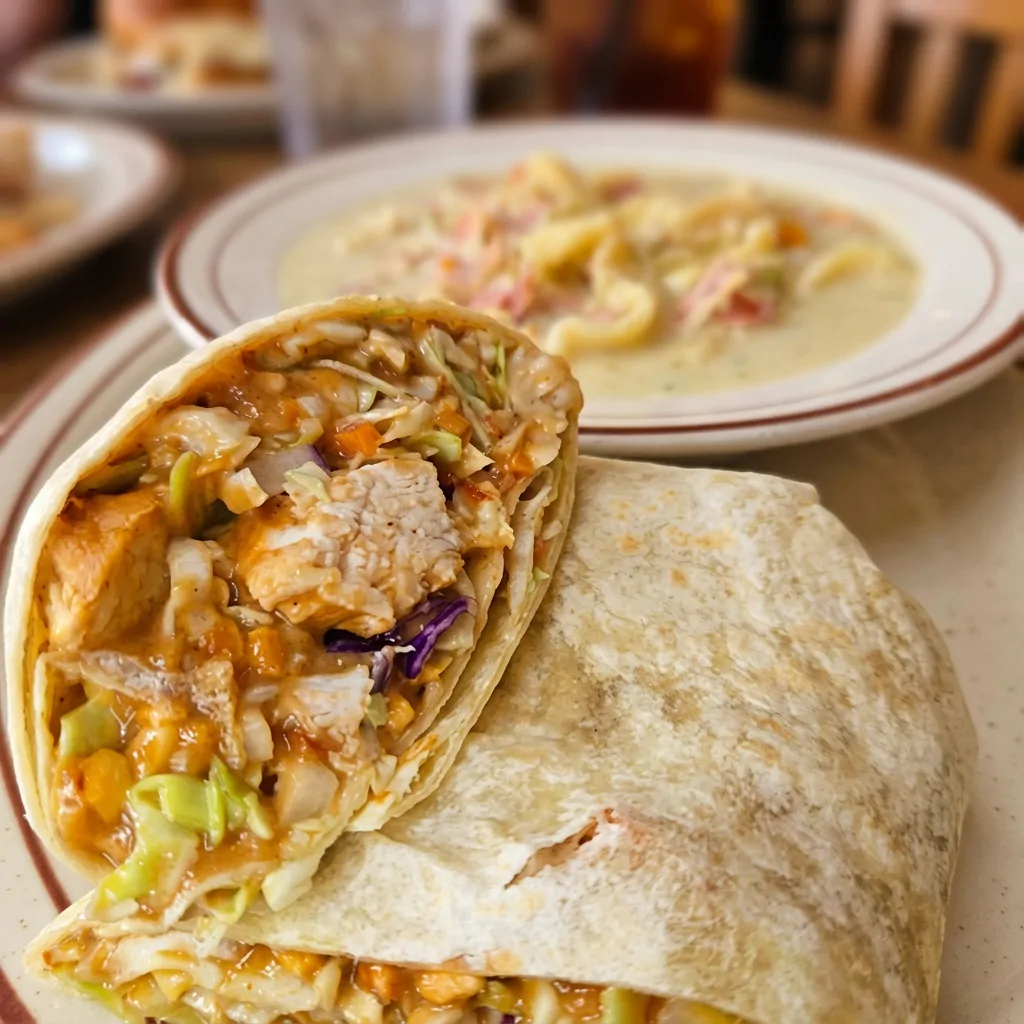Chicken bacon ranch wrap with soup